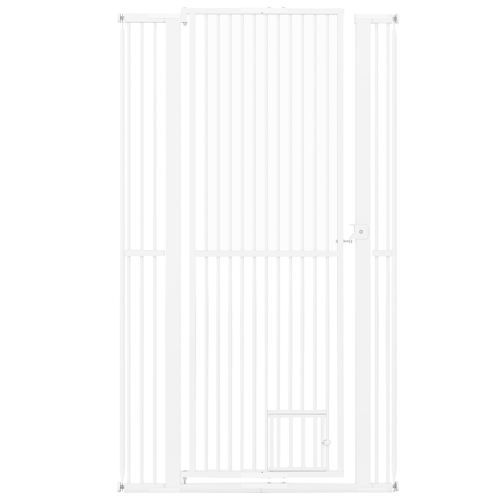67.5" Extra Tall Pet Gate Heavy-Duty Metal Cat Gate with 30.5"-41" Wide Opening-White Default Title