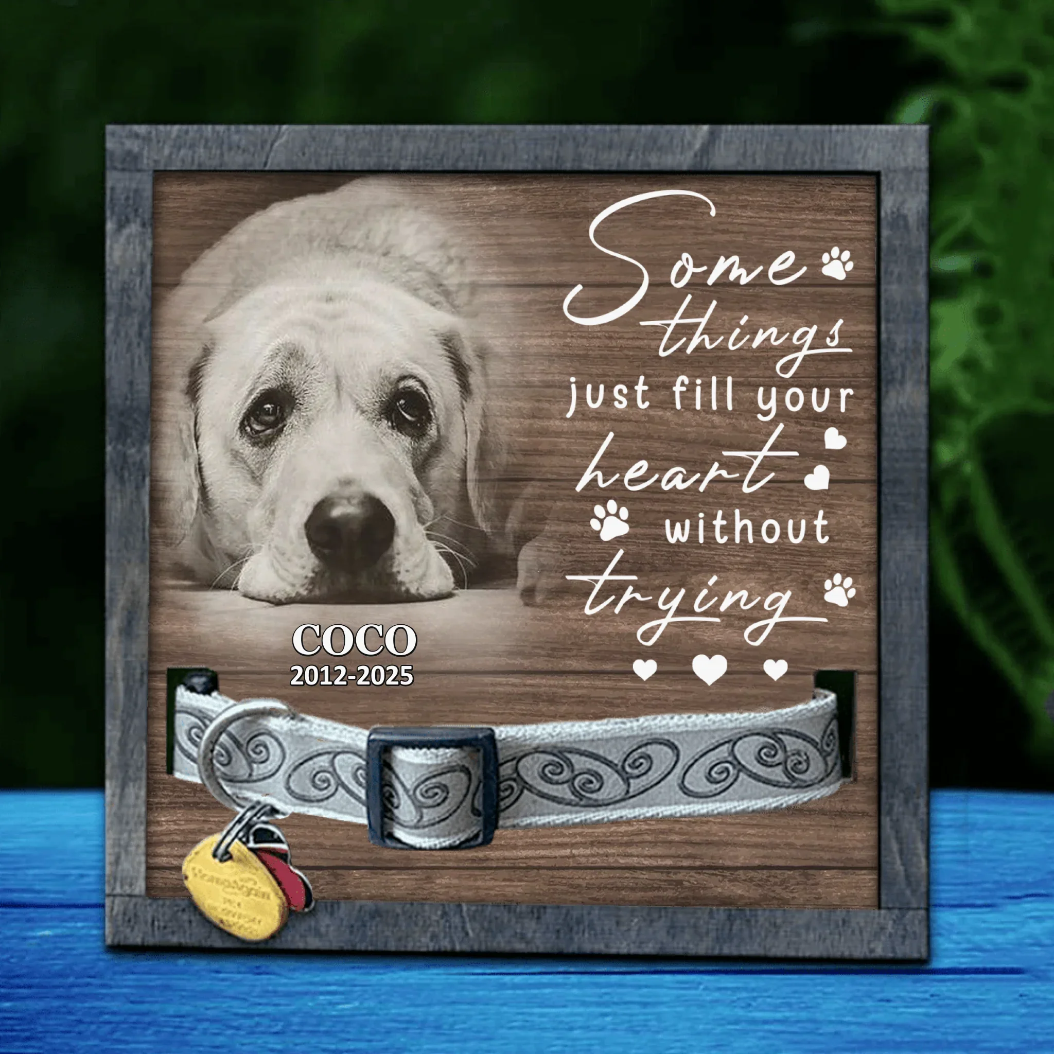 Personalized Memorial Pet Loss Frame - Memorial Gift Idea Pet Owner - Upload Photo - Some Things Just Fill Your Heart Without Trying MEMORIAL PET LOSS FRAME 1