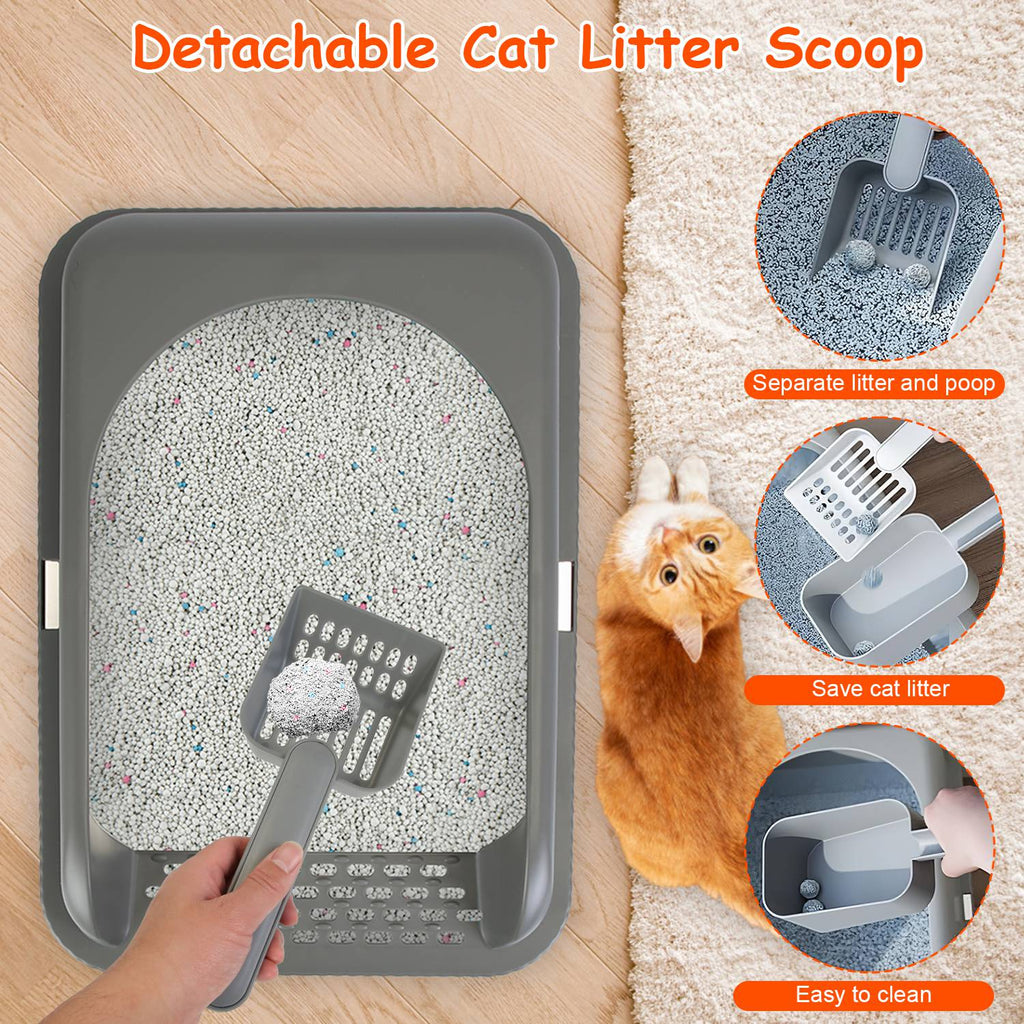 Enclosed Stainless Steel Cat Litter Box with Lid - 20L