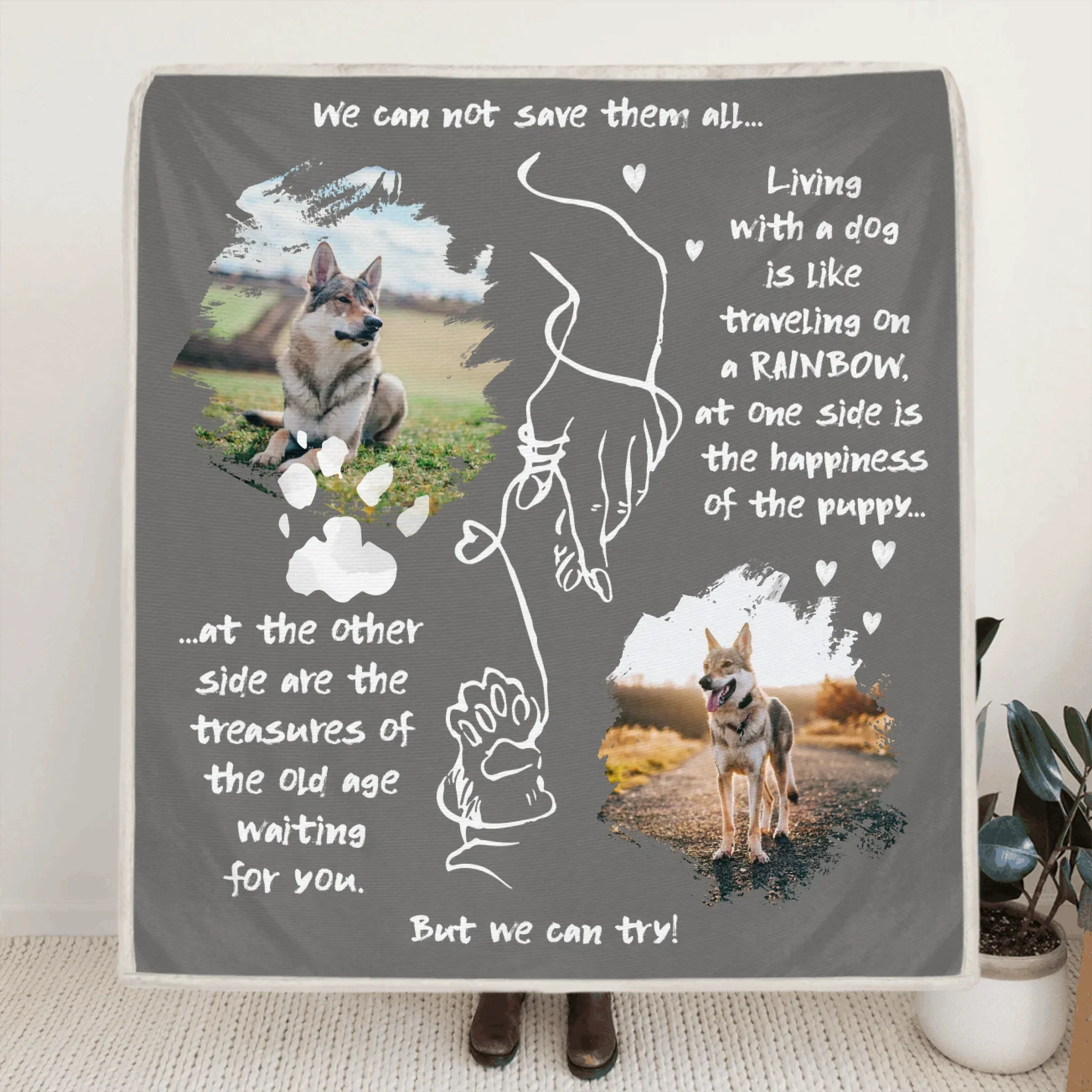 Personalized Dog Mom Quilt/ Fleece Blanket - Upload Photo - Gift Idea For Pet Lover - We Can Not Save Them All But We Can Try Fleece Blanket #FFFFFF