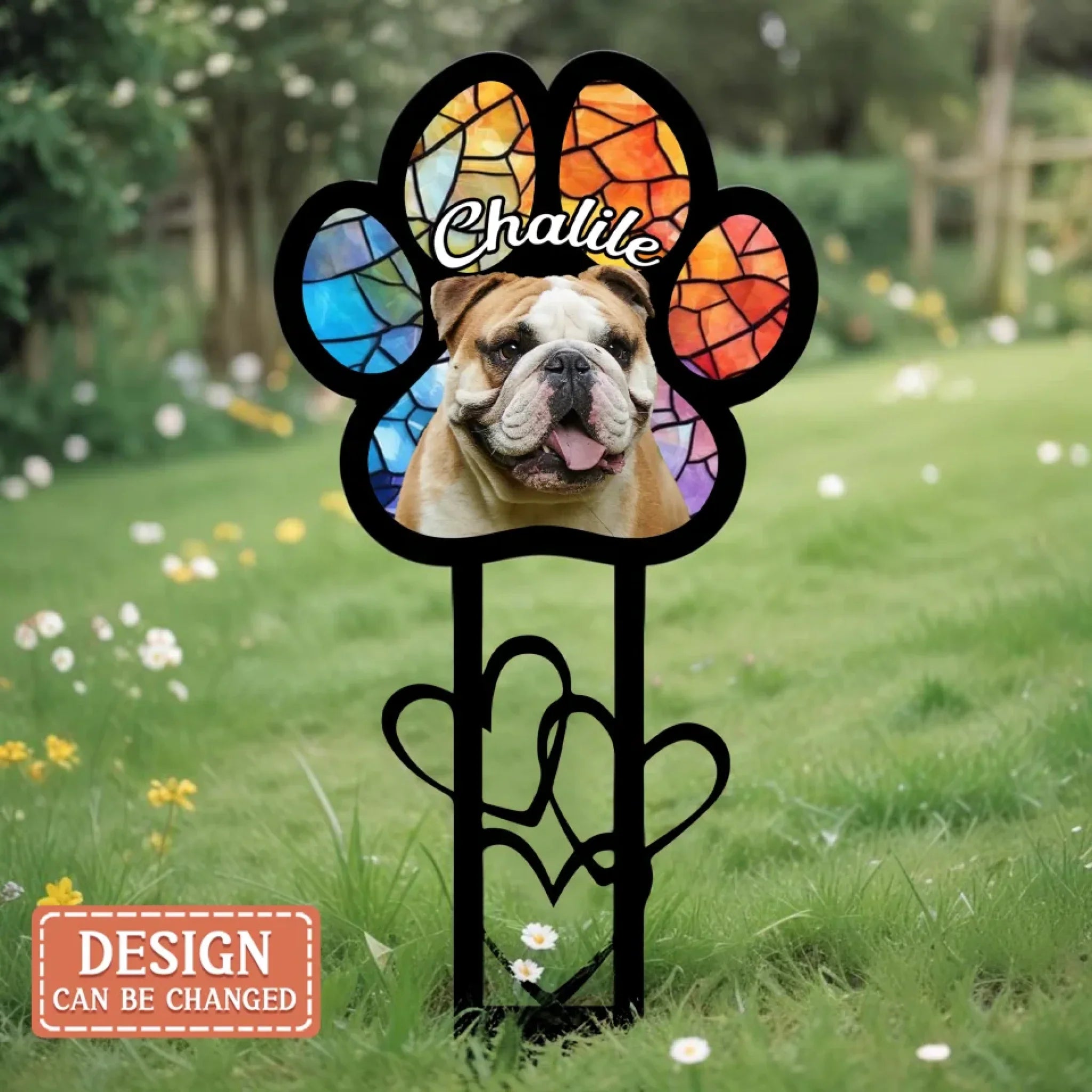 Personalized Memorial Dog Paw Metal Sign - Custom Photo - Pet Memorial Gift for Dog Lovers Cut Metal Sign (Edit) 1