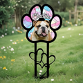Personalized Memorial Dog Paw Metal Sign - Custom Photo - Pet Memorial Gift for Dog Lovers Cut Metal Sign (Edit) 1
