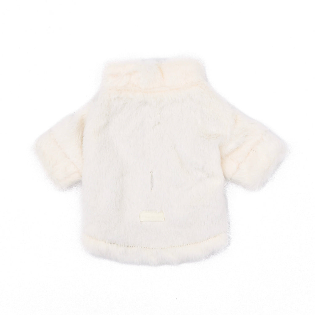 Furi Pet Coat — Bone Faux Fur Luxury Dog Jacket