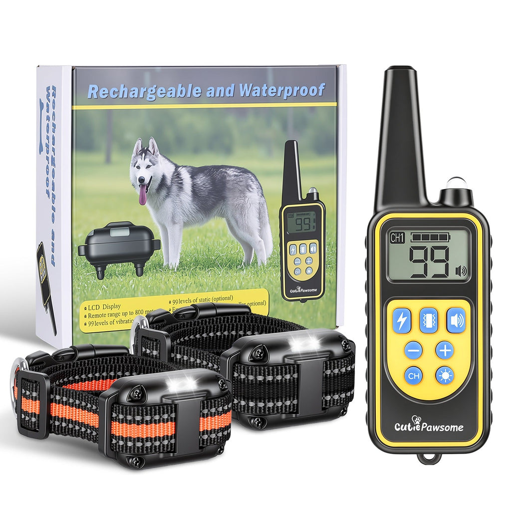 Rechargeable Dog Training Collar with Remote – 875 Yard Range