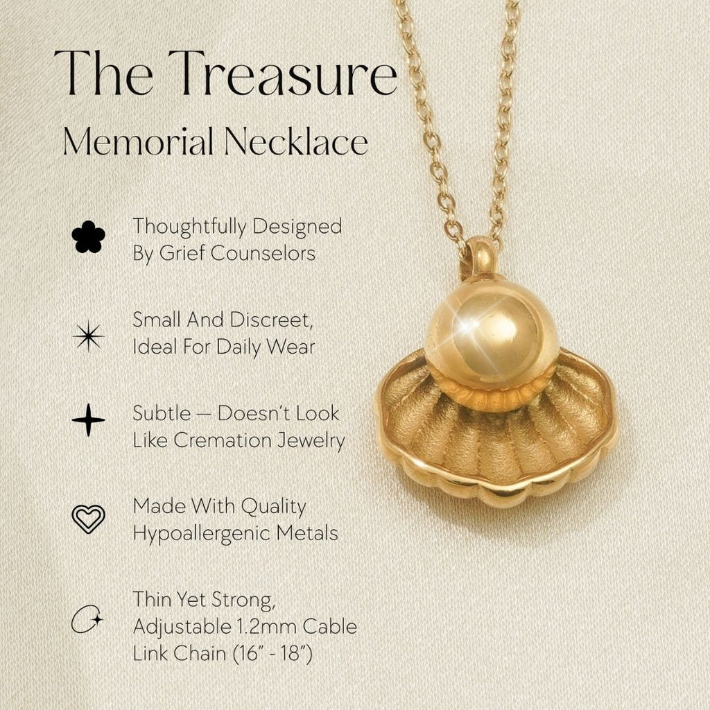 Treasure - Cremation Necklace for Dog & Pet Ashes - Gold