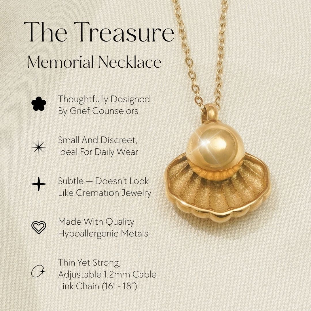 Treasure - Cremation Necklace for Dog & Pet Ashes - Gold
