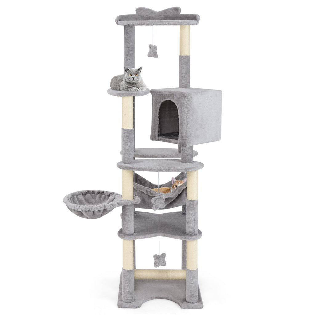 69 Inch Multi-level Cat Tree with Top Perch and Cozy Condo Default Title