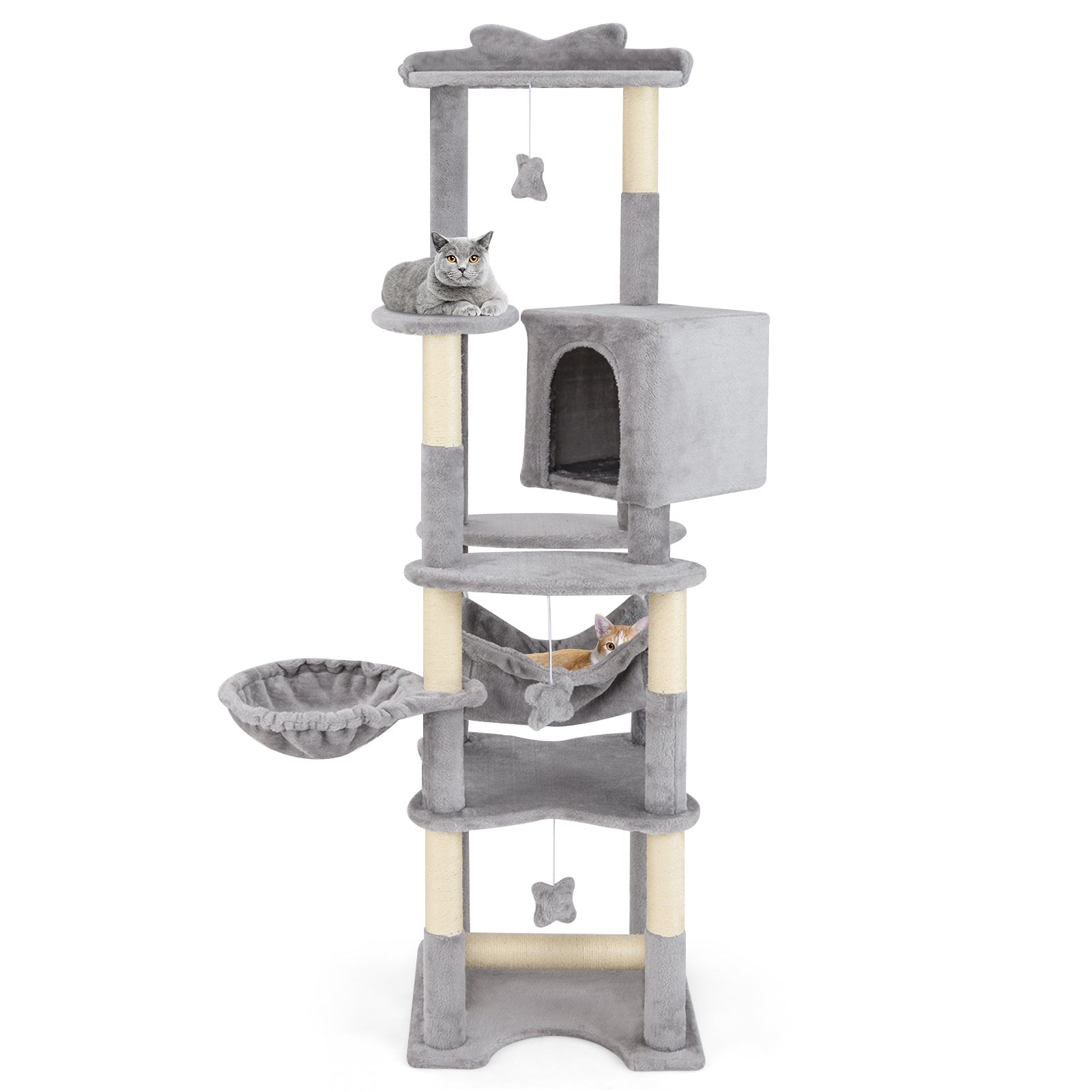 69 Inch Multi-level Cat Tree with Top Perch and Cozy Condo Default Title