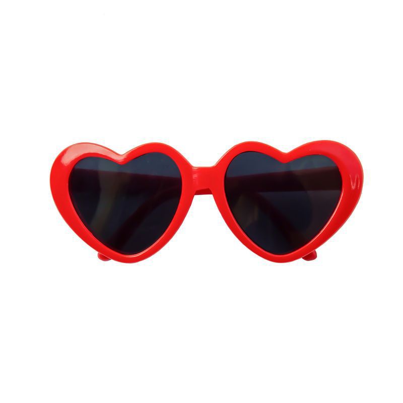Creative Love Pet Dog Cat Creative Sunglasses Sun Glasses with Accessories Photo 8*7.5*3cm Big Red