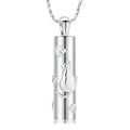 Pet Cylinder Cat Paw Print Cremation Necklace Pendant