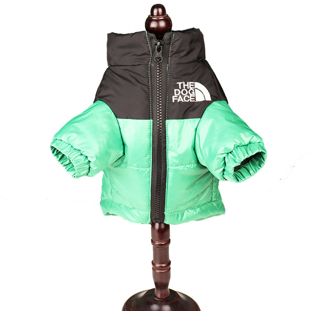Windproof Dog Jacket The Dog Face Green