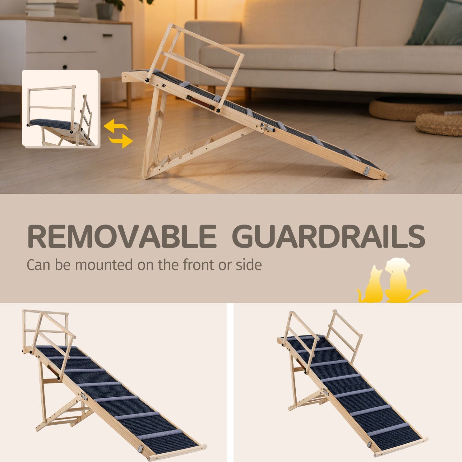 Adjustable Folding Dog Ramp for High Beds and Vehicles