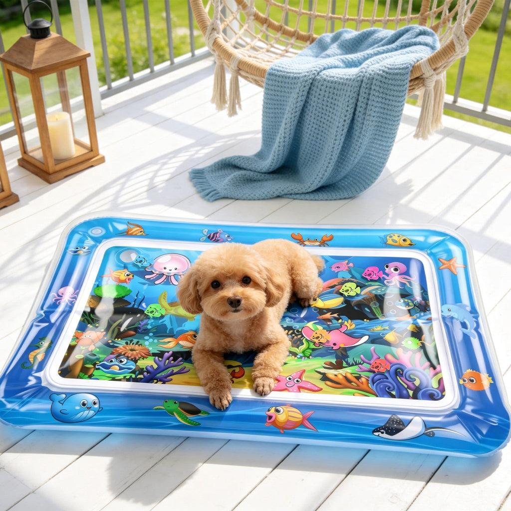 Cat Water Mat with Floating Fish & LED Lights