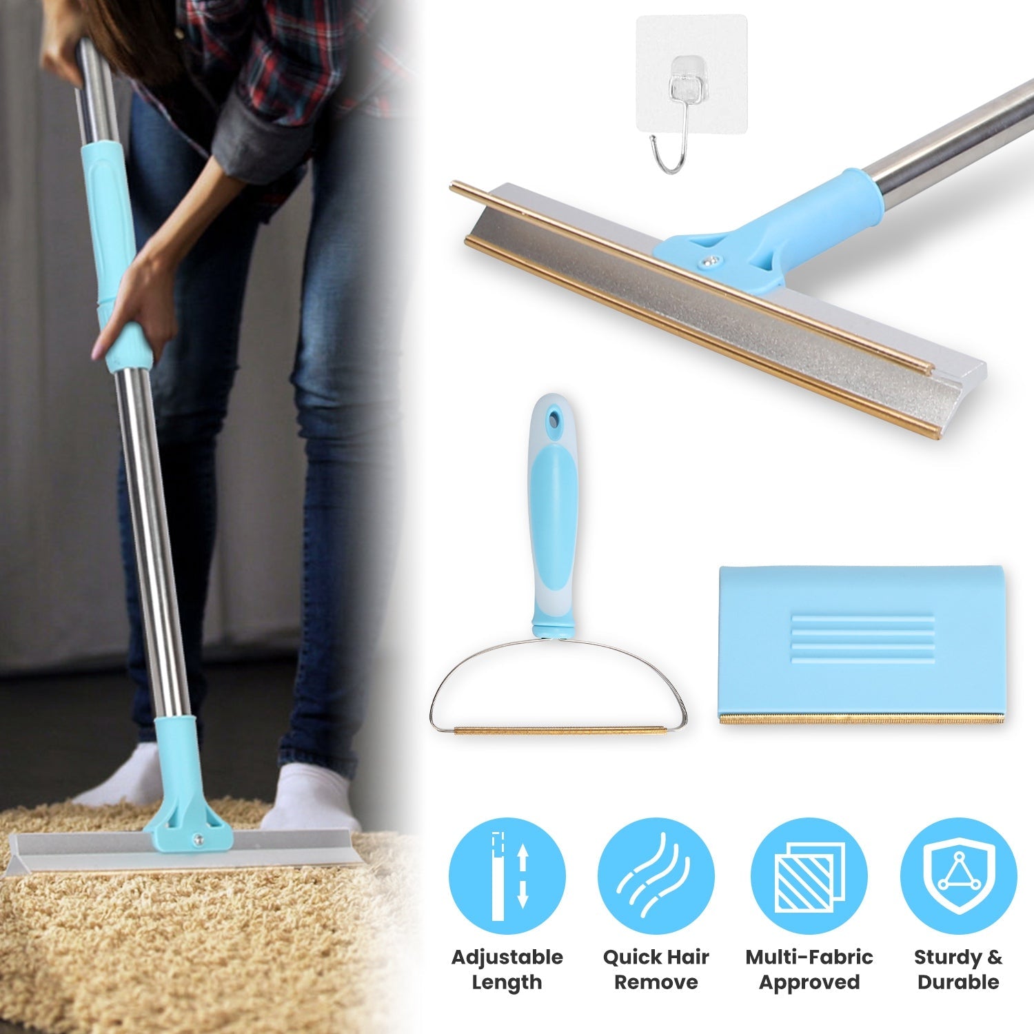 3PCS Pet Hair Removal Kit – Multi-Fabric Scraper & Lint Shaver