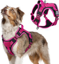 No Pull Tactical Dog Harness Molle Vest Adjustable Medium Large Dogs Black Rose Red Medium