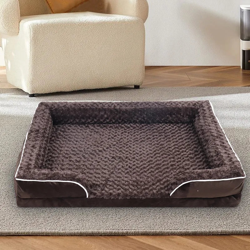 Waterproof Fabric Removable And Washable Pet Bed Brown 107X76CM