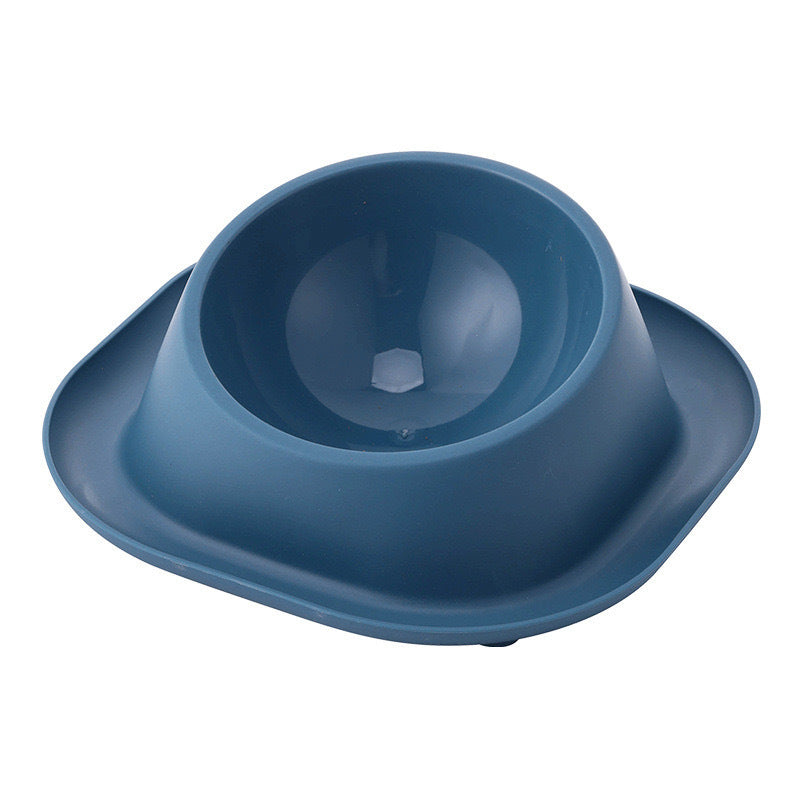Anti-ant Cat Bowl Stainless Steel Oblique Mouth Anti-leakage Cat Food Holder Anti-tumble Pet Supplies Blue Single bowl