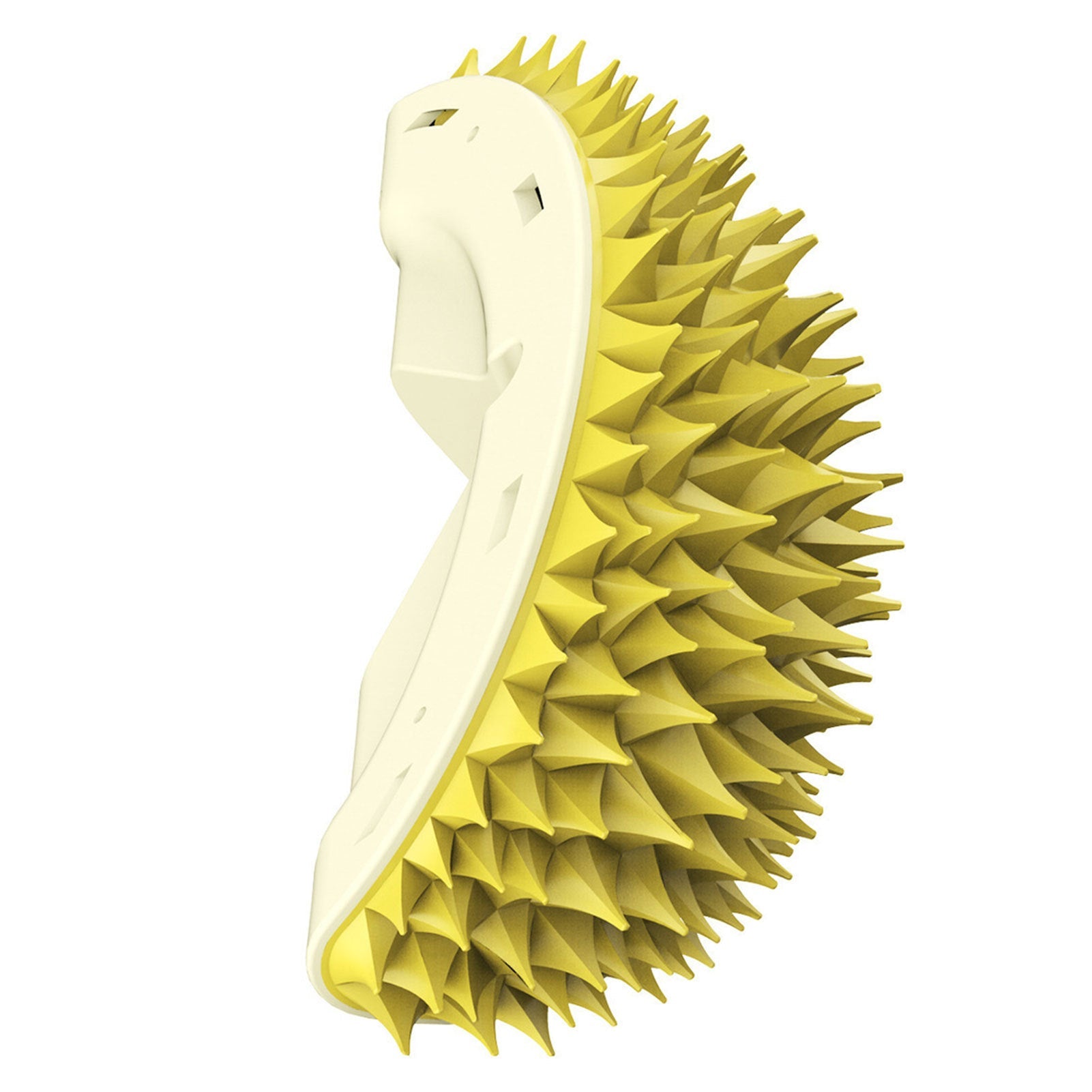Durian Cat Brush, Dog Cat Self Groomer, Wall Corner Scratcher Massage Combs Durian Shape Molars Eat Slowly Toys Multifunctional Scratch Massager Tool Pets Clean Teeth Healthy Toys Yellow