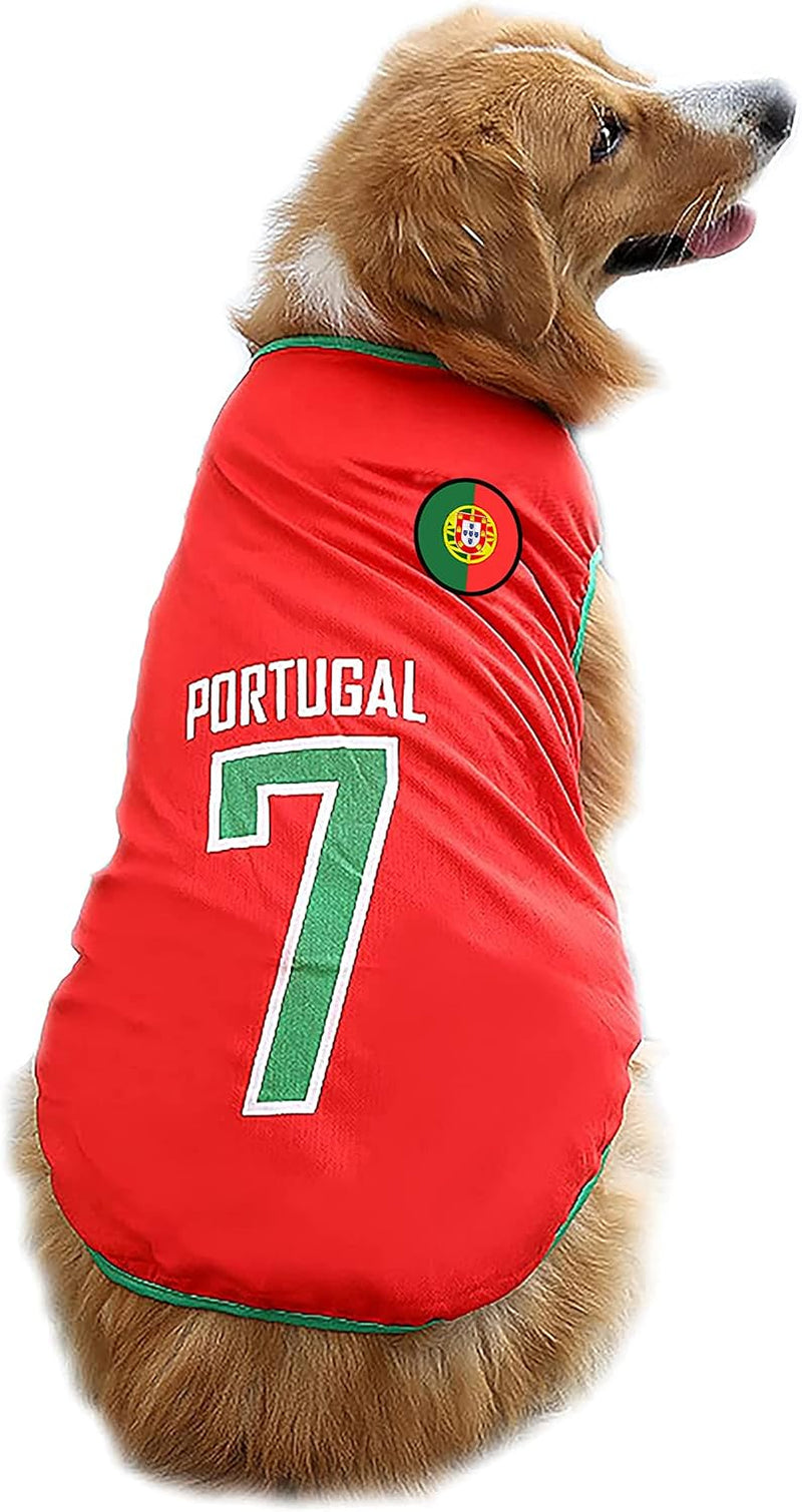 2026 World Cup Soccer Jersey Mesh Pet Shirt Small to 6XL Portugal 6X-Large