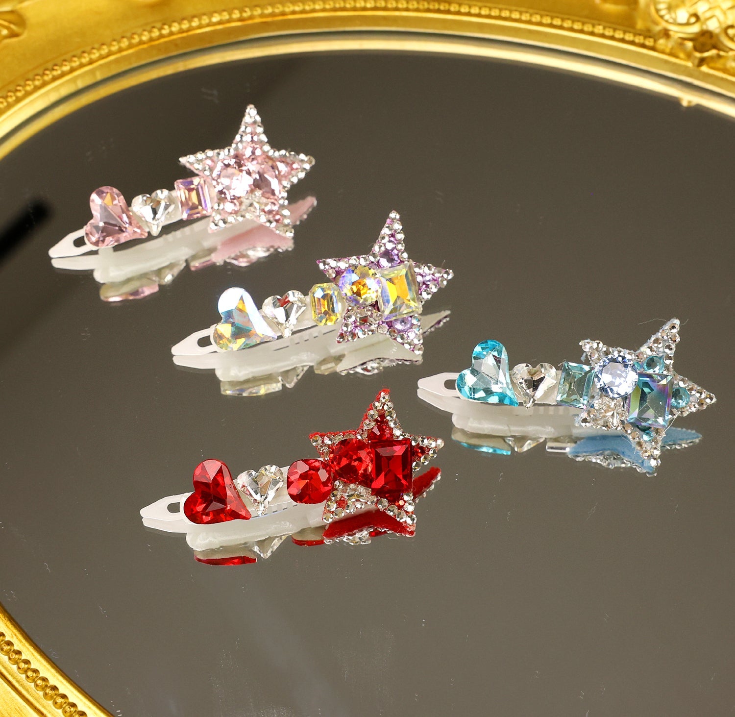 Pet Accessories Rhinestone Star & Heart Hair Clip headwear