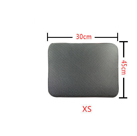 Double Layer Litter Cat Bed Pads Pet Cat Litter Mat Trapping Pets Litter Box Mat Pet Product Bed For Cats House Clean Mat XS Grey