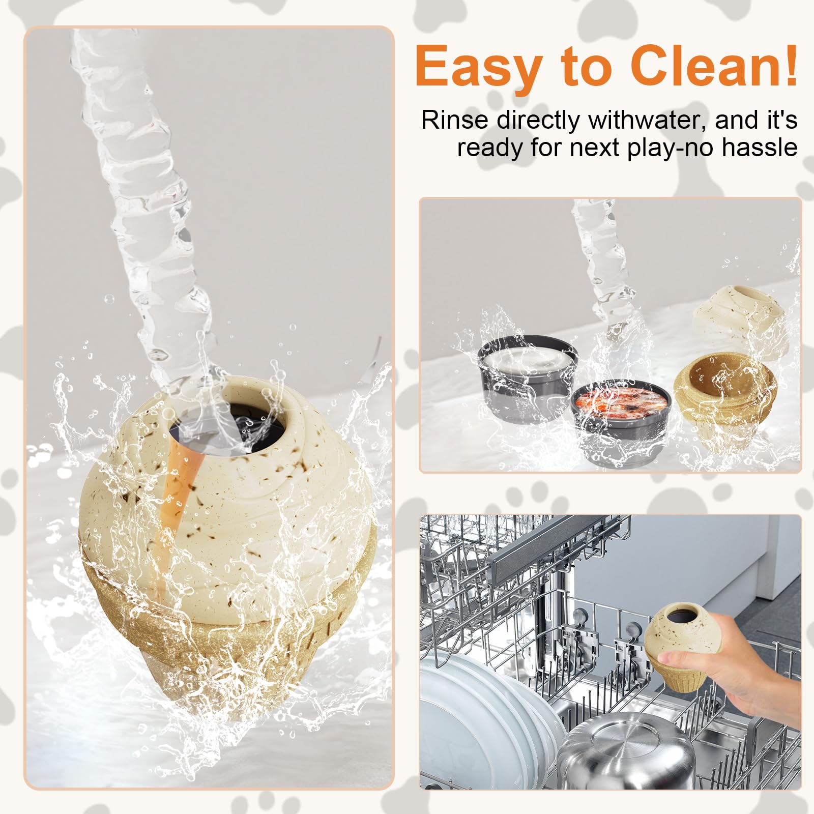 hwnguJ Durable Freezable Ice Cream Dog Toy for Aggressive Chewers