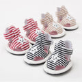 Striped Dog Sandals Anti-Slip Soft Puppy Shoes Adjustable Velcro Breathable Pet Footwear for Small Dogs