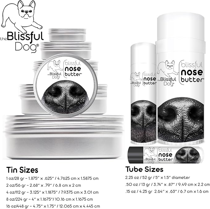 The Blissful Dog Beagle Nose Butter for Dry, Cracked Skin, Lick-Safe Dog Nose Balm with Moisturizing Shea Butter, Almond, Olive, and Essential Oils, Pet Supplies, Uncented, 1 oz.
