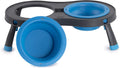 Dexas Popware Double Elevated Pet Feeder Blue 4 Cups