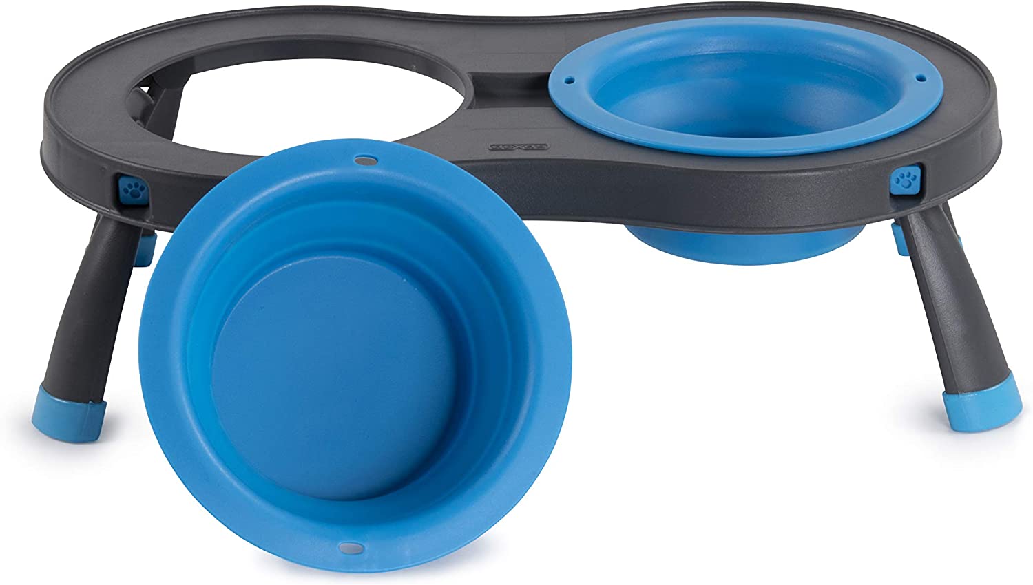 Dexas Popware Double Elevated Pet Feeder Blue 4 Cups