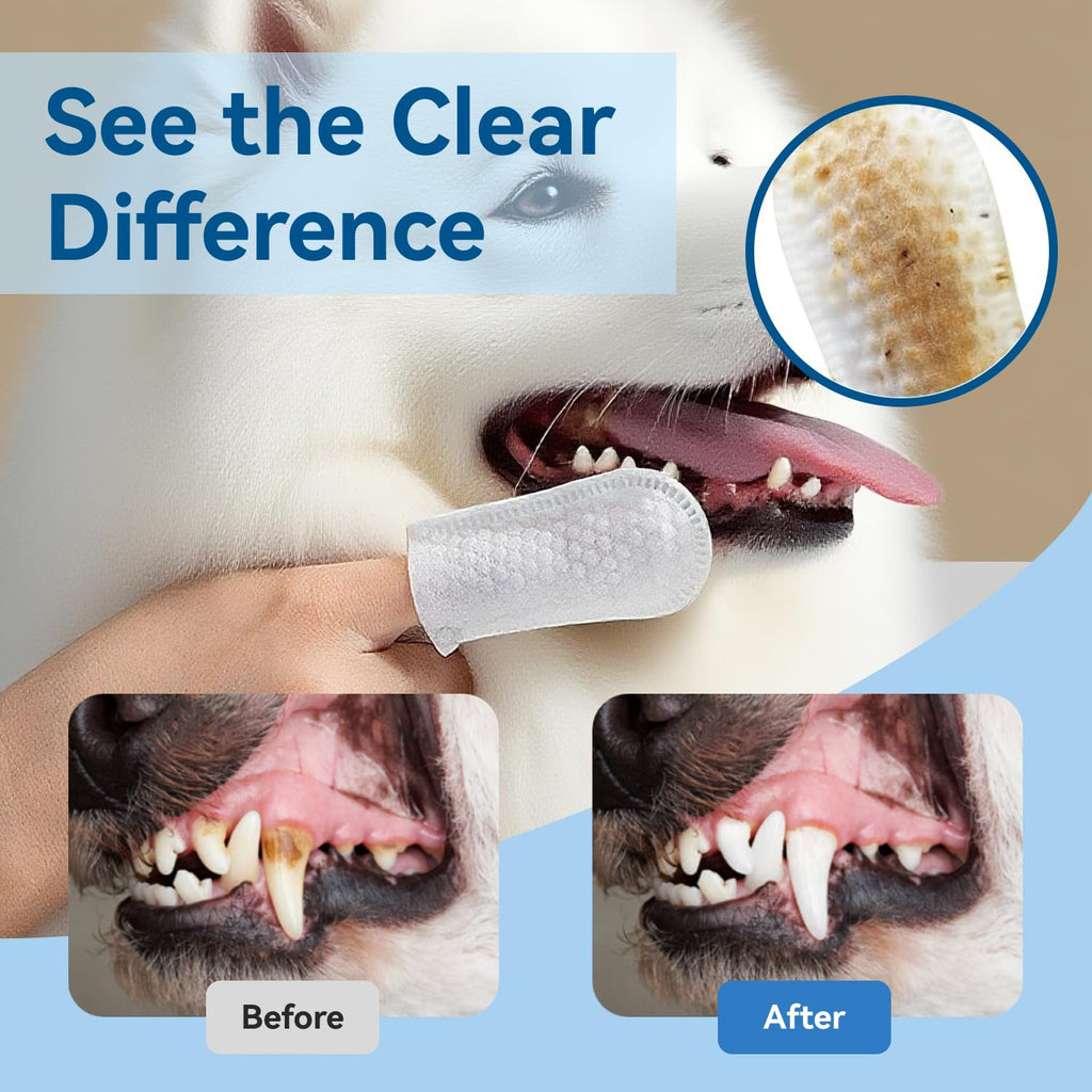 Opdent Dog Teeth Cleaning Wipes No-Rinse Dental Finger Wipes 50 pcs Unscented