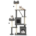 71 Inch Tall Cat Tree Multi-Level Large Cat Tower with Scratching Posts-Grey Default Title