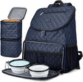 BAGLHER Dog Travel Bag,Airline Approved Pet Supplies Backpack, Dog Travel Backpack with 2 Silicone Collapsible Bowls and 2 Food Baskets.