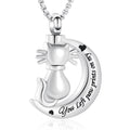 Pet Cat Half Moon Cremation Necklace Pendant
