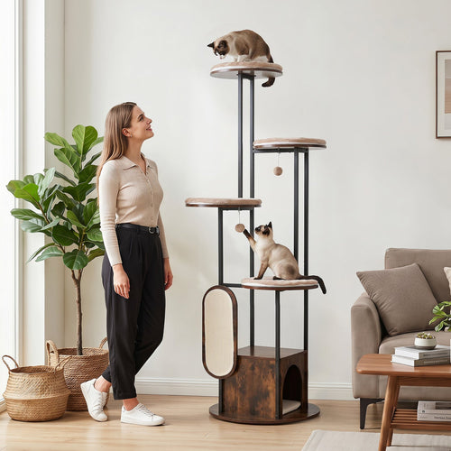 72-Inch Multi-Level Cat Tree with Condo and Perches