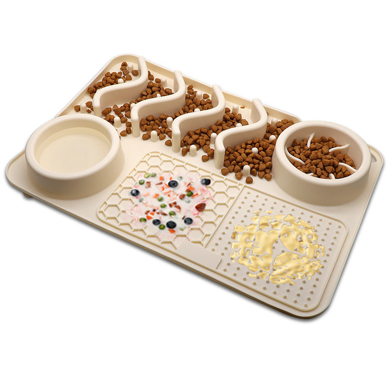 Dog Silicone Licking Pad Pet Licking Mat Silicone Smelling Mat Multifunctional Food Bowl Pets Supplies Large Milky White Licking Pad