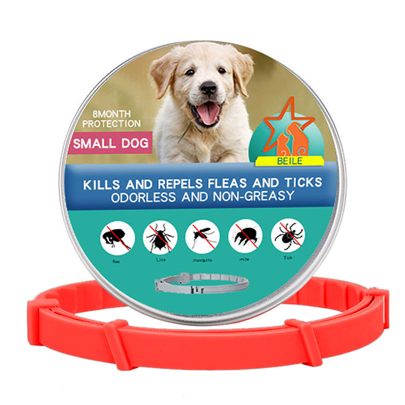 Flea-repellent Collar For Pets Short Orange Boxed