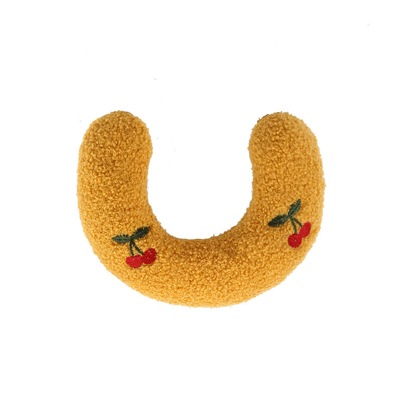 Little Pillow For Cats Fashion Neck Protector Deep Sleep Puppy U-Shaped Pillow Pets Pillow Kitten Headrest Dog Sleeping Pillow Pet Products 26x18cm Yellow