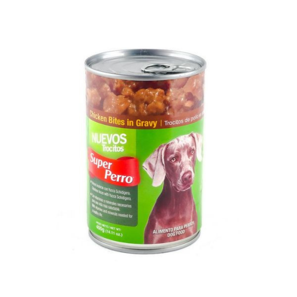Super Perro Chicken Bites in Gravy Wet Dog Food (14.1oz) Default Title