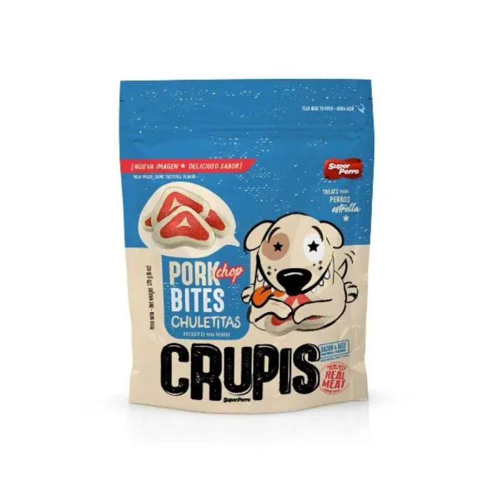 Super Perro Crupis Pork Chop Bites Dog Treats (6 oz) Default Title