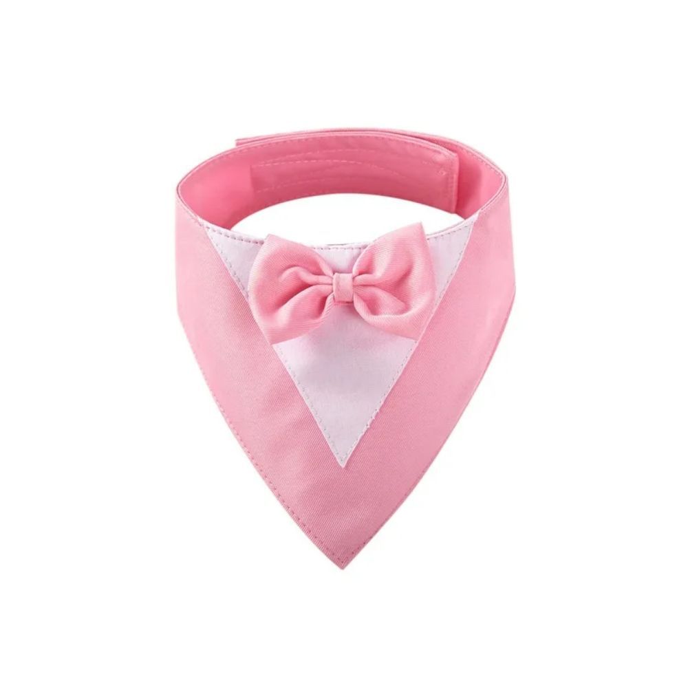 Pet Triangle Bib Bow Saliva Towel Pet Collar Dog Clothing Cat Puppy Scarf Bib Dogs Pets Accessories Dog Collar Harness Pink