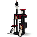 75 Inch Gothic Cat Tree with 2 Condos and Top Perch for Large Cats 20+ LBS Default Title
