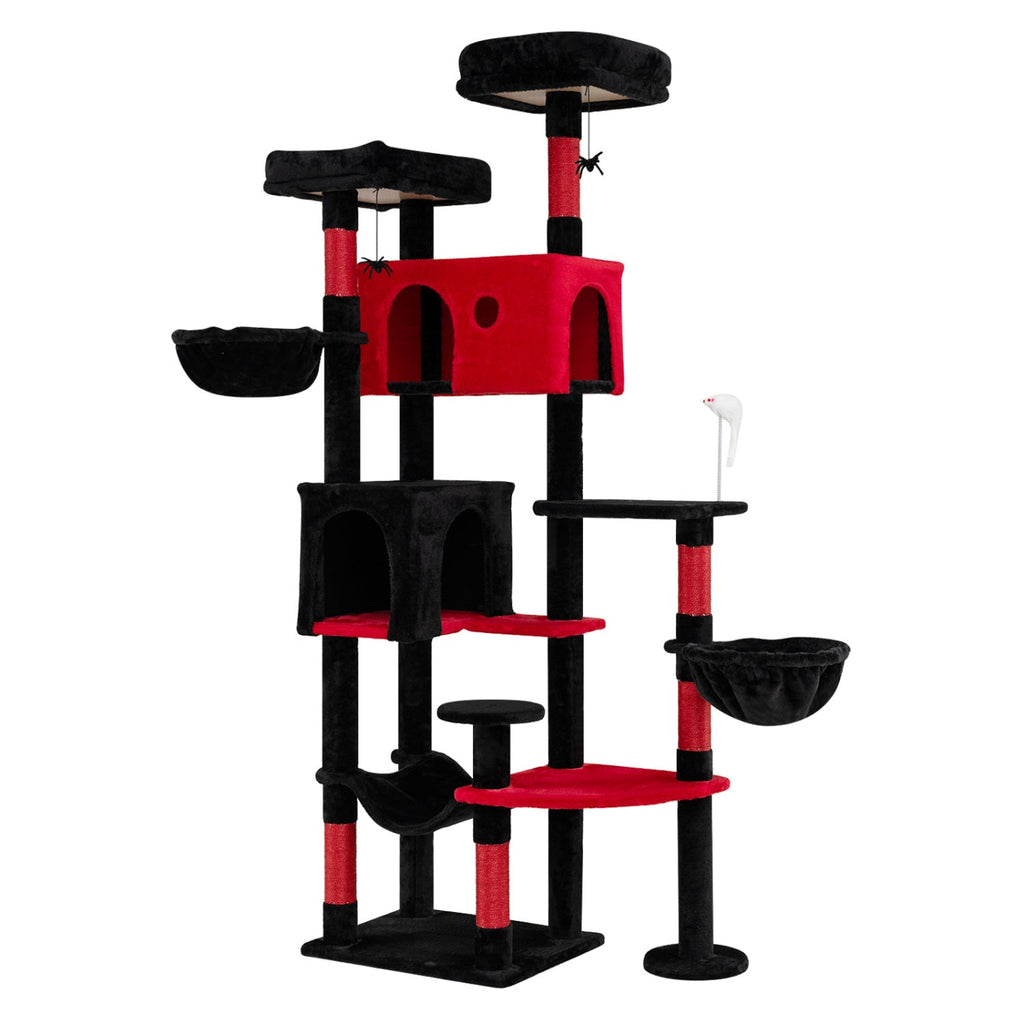 Gothic Cat Tree 75 Inch with Dual Perches and Houses