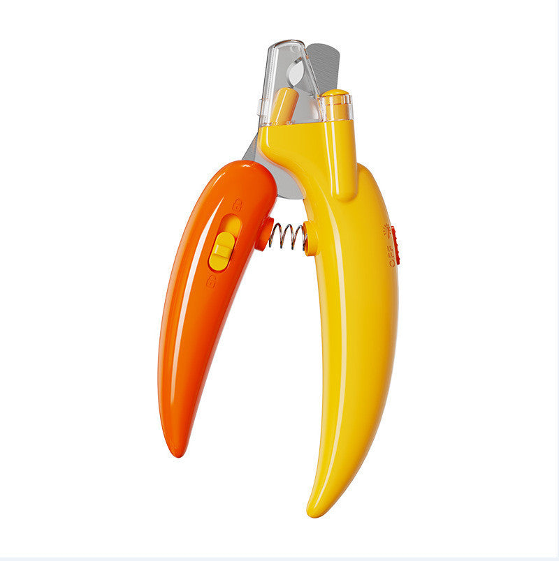 New LED Blood Line Pet Nail Clippers Cat Dog Pets Supplies Yellow
