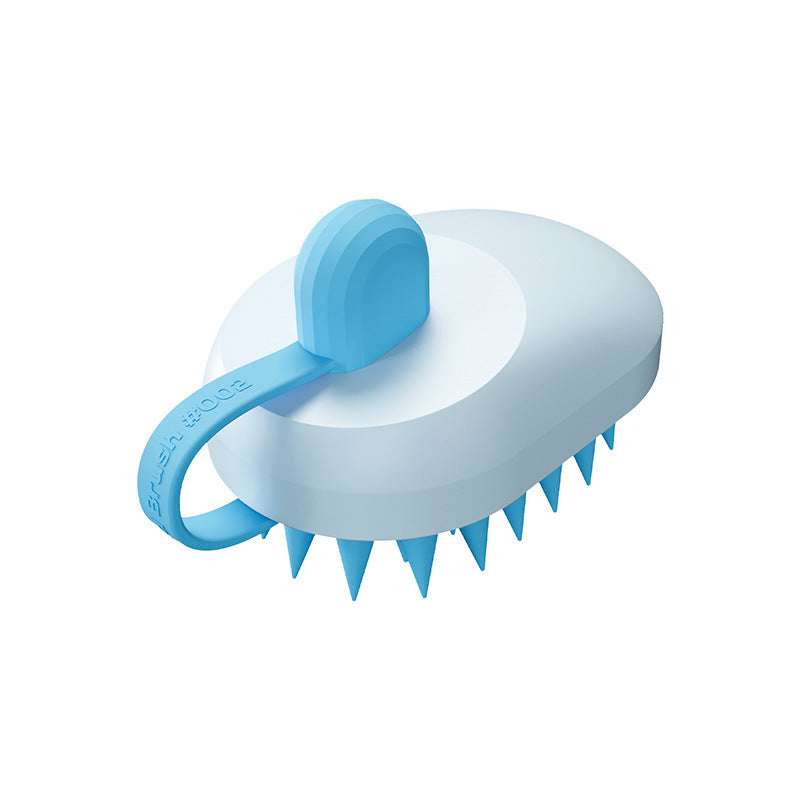 Soft Silicone Pets Hair Remover Comb Handheld Bath Shower Hair Shampoo Massage Brush For Dogs Cats Cleaning Tools Pet Products Light Blue