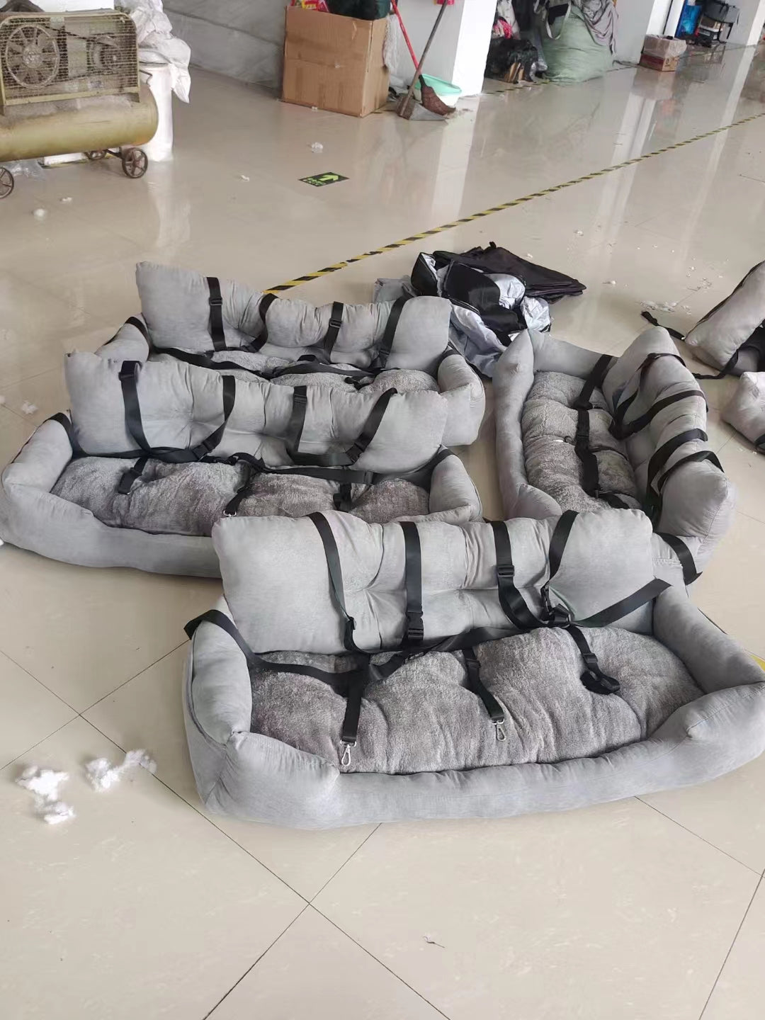 Pet Car Kennel Dog Kennel Outdoor Car Mat Flannelette Model Light Gray