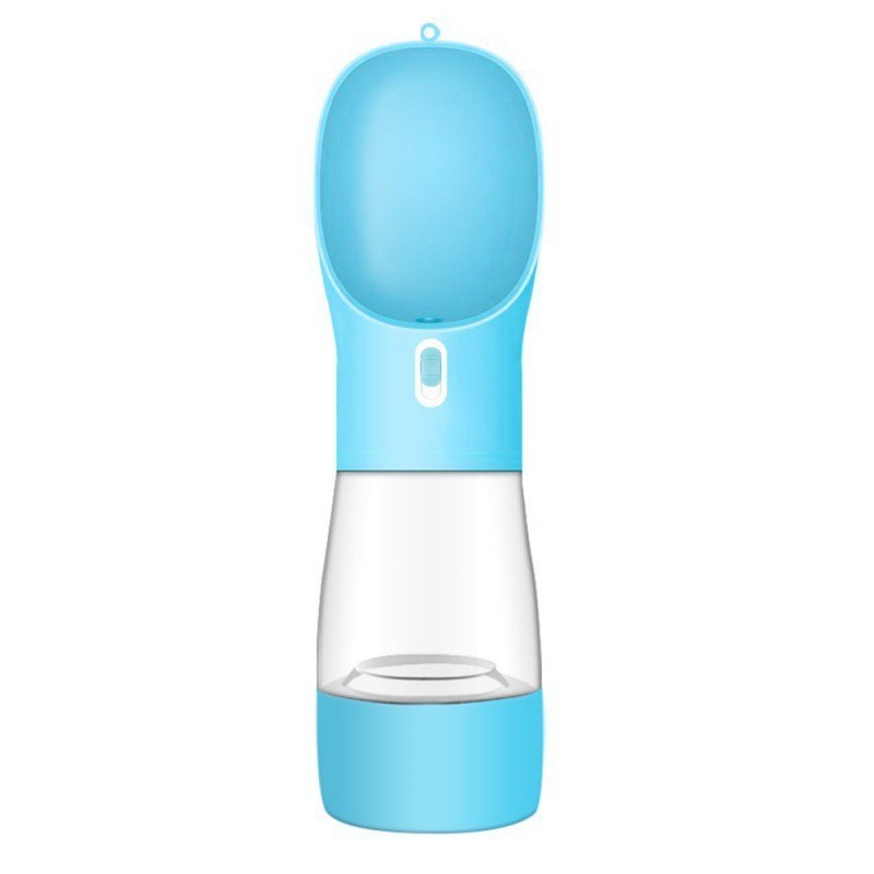 Pet Dog Water Bottle Feeder Bowl Portable Water Food Bottle Pets Outdoor Travel Drinking Dog Bowls Water Bowl For Dogs Blue Solid color
