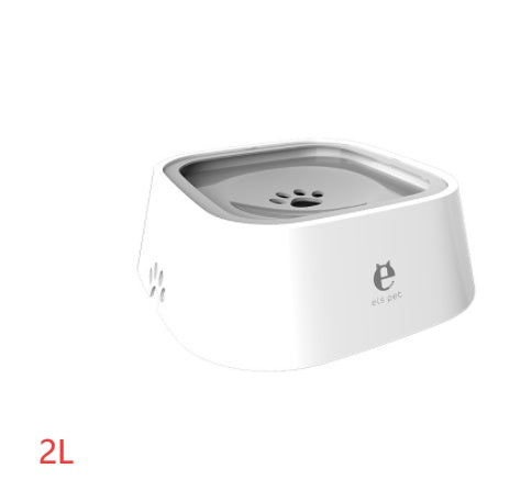 1.5L Cat Dog Water Bowl Carried Floating Bowl Anti-Overflow Slow Water Feeder Dispenser Pet Fountain ABS&PP Dog Supplies Grey 2L