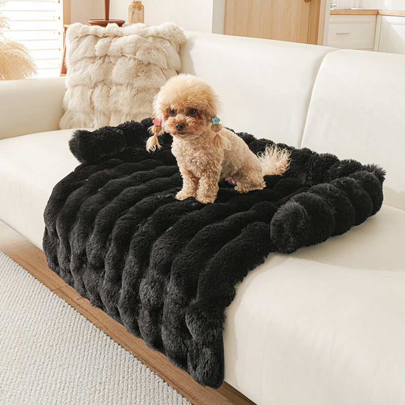 Pets Dog Mat Winter Thicken Thermal Non-slip Pet Products Black 75x75cm