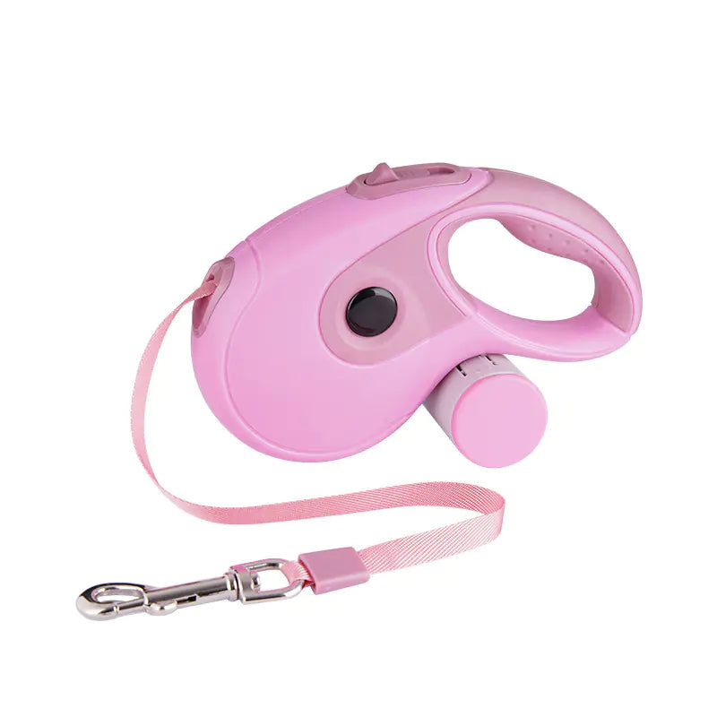 Automatic Retractable Dog Leash – 5M, Built-In Storage | 6 Colors Pink 5M